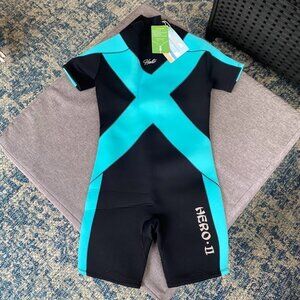 Youth wetsuits Full Shorty Wet Suit 3/2mm Neoprene Surfing Swimming, Size 14